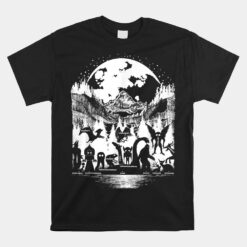 Cryptid Monsters Bigfoot Mothman Dogman Moon Cryptozoology Unisex T-Shirt