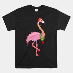 Cute And Fun Tropical Flamingo Christmas Unisex T-Shirt