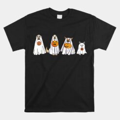 Cute Dog Dressed As Ghost Halloween Unisex T-Shirt