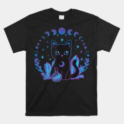 Cute Witchy Black Cat Crystal Alchemy Kawaii Pastel Goth Unisex T-Shirt