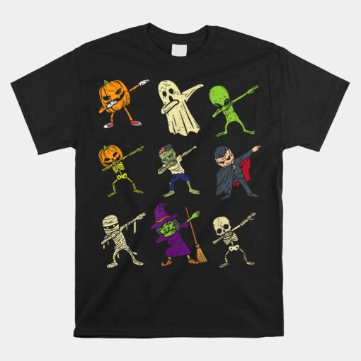 Dab Pumpkin Skeleton Ghost Alien Zombie Halloween Unisex T-Shirt