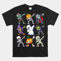 Dabbing Halloween Boys Skeleton Zombie Scary Pumpkin Mummy Unisex T-Shirt