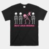 Dabbing Skeleton Pink Ribbon Breast Cancer Halloween Unisex T-Shirt