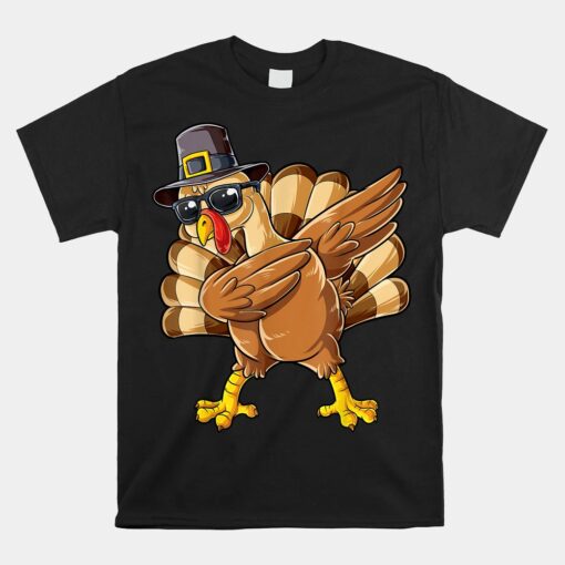 Dabbing Turkey Thanksgiving Day Pilgrim Unisex T-Shirt