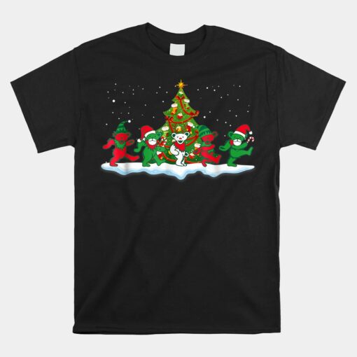 Dancing Bears Unisex T-Shirt Santa Elf Bear Funny Christmas Unisex T-Shirt