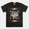 Dark Academia Aesthetic Celestial Boho Tarot Snakes Witchy Unisex T-Shirt