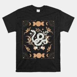 Dark Academia Aesthetic Celestial Boho Tarot Snakes Witchy Unisex T-Shirt