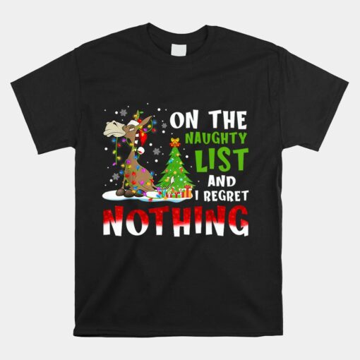 Donkey Christmas On The Naughty List And I Regret Nothing Unisex T-Shirt