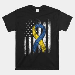 Down Syndrome Awareness US Flag Unisex T-Shirt Dad Mom Down Syndrome Unisex T-Shirt