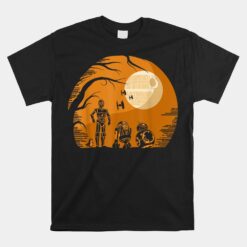 Droids Halloween Orange Hue Death Star Unisex T-Shirt