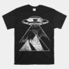 Egyptian Pyramids UFO Abduction Alien Astronaut Science Unisex T-Shirt