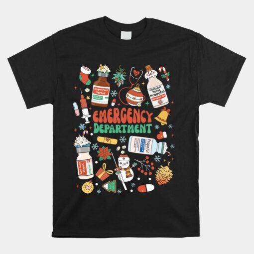 Emergency Room Emergency Department Squad ER Nurse Christmas Unisex T-Shirt