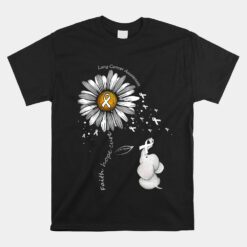 Faith Hope Cure White Daisy Flower Lung Cancer Unisex T-Shirt