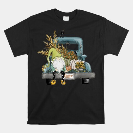 Fall Gnome Vintage Truck And Pumpkin Unisex T-Shirt