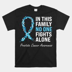 Family Prostate Cancer Awareness Light Blue Ribbon Survivor Unisex T-Shirt