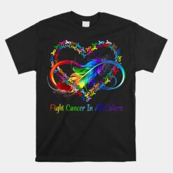 Fight Cancer In All Color Fight Cancer Feather Ribbons Unisex T-Shirt