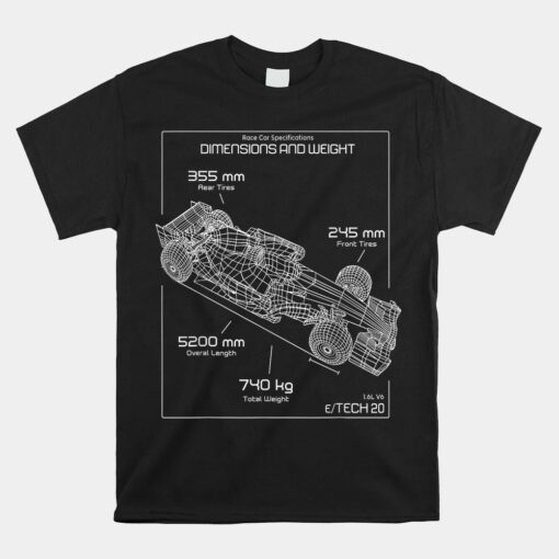 Formula Racing Car Schematic Engineer Team Fan Unisex T-Shirt