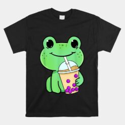 Frog Drinking Bubble Tea Unisex T-Shirt