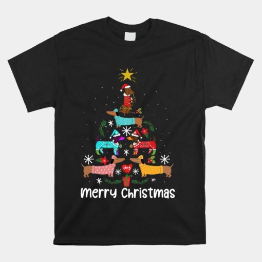 Funny Dachshund Christmas Tree Unisex T-Shirt