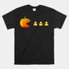 Funny Pumpkin Eating Candy Corn Halloween Unisex T-Shirt