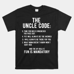 Funny Uncle Gifts From Niece Nephew The Uncle Code Cool Unisex T-Shirt