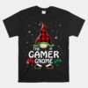 Gamer Gnome Buffalo Plaid Matching Family Christmas Pajama Unisex T-Shirt