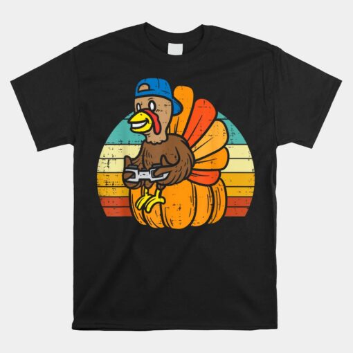 Gamer Turkey Pumpkin Thanksgiving Unisex T-Shirt