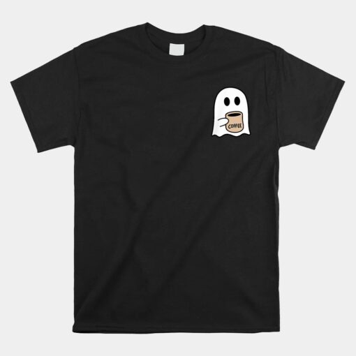 Ghost Drinking Coffee Halloween Unisex T-Shirt