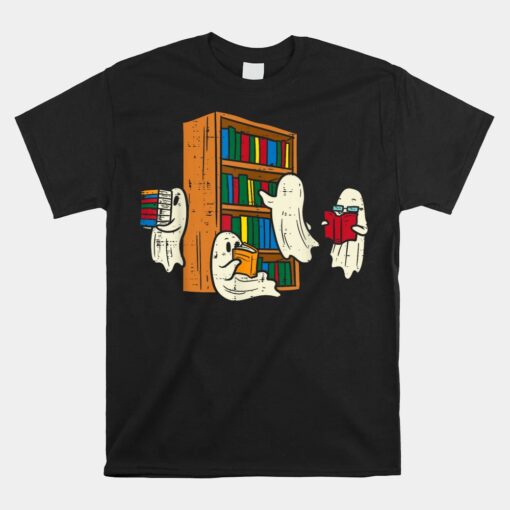 Ghosts Reading Books Teacher Halloween Unisex T-Shirt