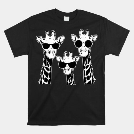 Giraffes Family With Sunglasses Unisex T-Shirt