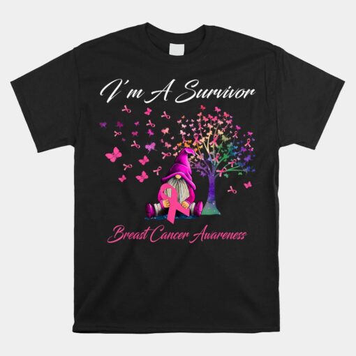 Gnomes I'm A Survivor Breast Cancer Awareness Unisex T-Shirt