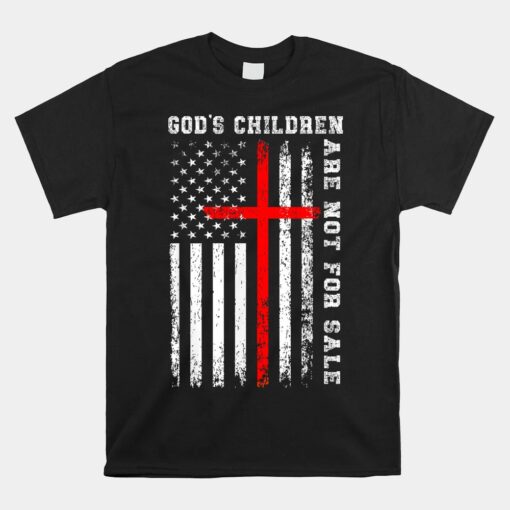 God's Children Are Not For Sale Christian USA Flag Unisex T-Shirt