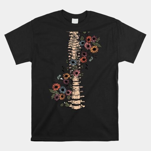 Grow Through It Flower Spine Skeleton Unisex T-Shirt