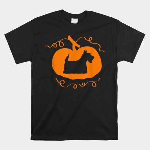 Happy Halloween Scottish Scottie Terrier Dog Pumpkin Unisex T-Shirt