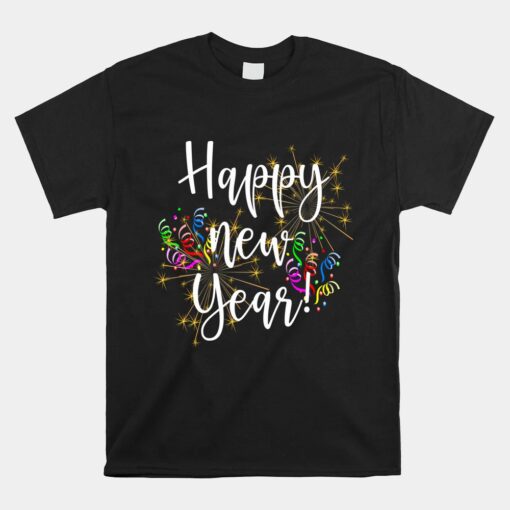 Happy New Year Day Eve Party Fireworks Confetti Costume Fun Unisex T-Shirt