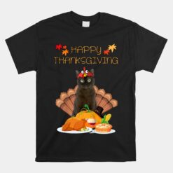 Happy Thanksgiving Day Burmese Cat Gift Funny Turkey Unisex T-Shirt