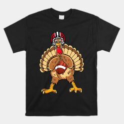 Happy Thanksgiving Turkey Playing Football Dad Unisex T-Shirt