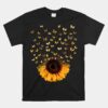 Hippie Girl And Butterflies Sunflower Unisex T-Shirt