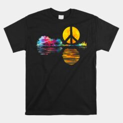 Hippie Guitar Moon I Guitarist Musician Peace Sign Unisex T-Shirt