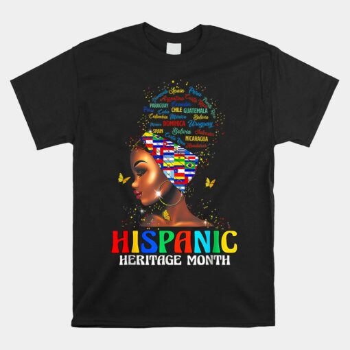 Hispanic Heritage Month Latina Girls Latino Countries Flags Unisex T-Shirt