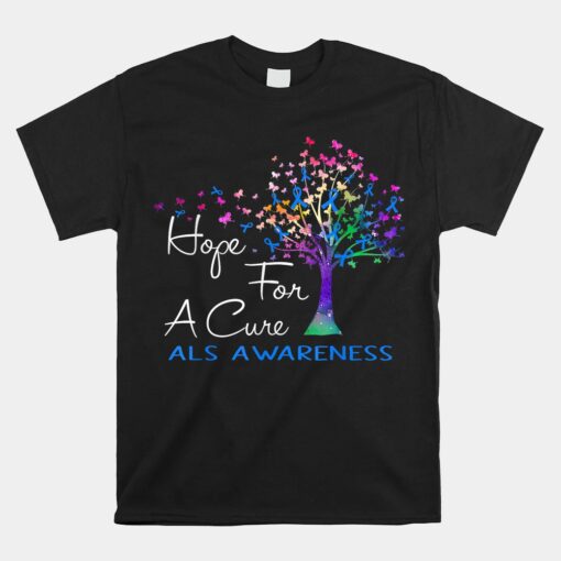 Hope For A Cure Als Awareness Tree Ribbon Unisex T-Shirt