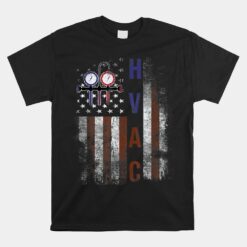 Hvac Techniacian American Flag Usa Unisex T-Shirt