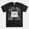 I Love Math And Cats Cute Kitty Cat Feline Unisex T-Shirt