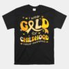 I Wear Gold Childhood Cancer Awareness Support Retro Groovy Unisex T-Shirt