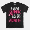 I Wear Pink Because I Love My Auntie Breast Cancer Awareness Unisex T-Shirt