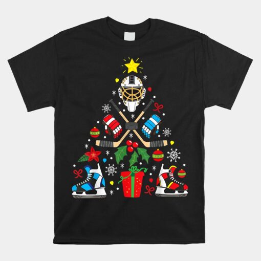 Ice Hockey Christmas Ornament Tree Funny Unisex T-Shirt
