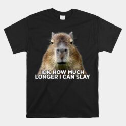 Idk How Much Longer I Can Slay Capybara Sarcastic Dank Meme Unisex T-Shirt