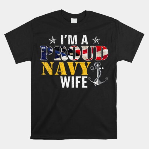 I'm A Proud Navy With American Flag Unisex T-Shirt