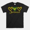 Jamaican Love Jamaican Flag Three Hearts Jamaica Unisex T-Shirt