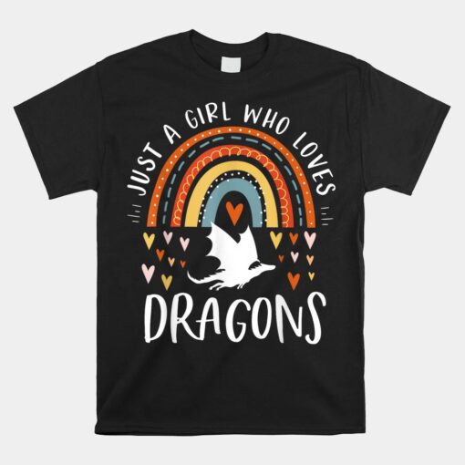 Just A Girl Who Loves Dragons Rainbow Unisex T-Shirt